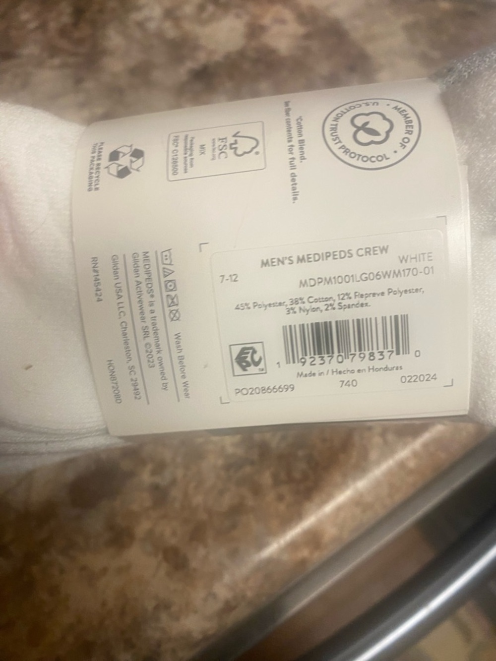 White Cushioned Non-Binding Crew Socks - Pack of 6 - Picture 5 of 6